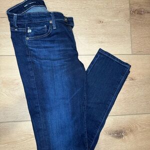 Women’s AG Prima Cigarette Leg Dark Blue Denim Jeans - size 25 - 28” inseam